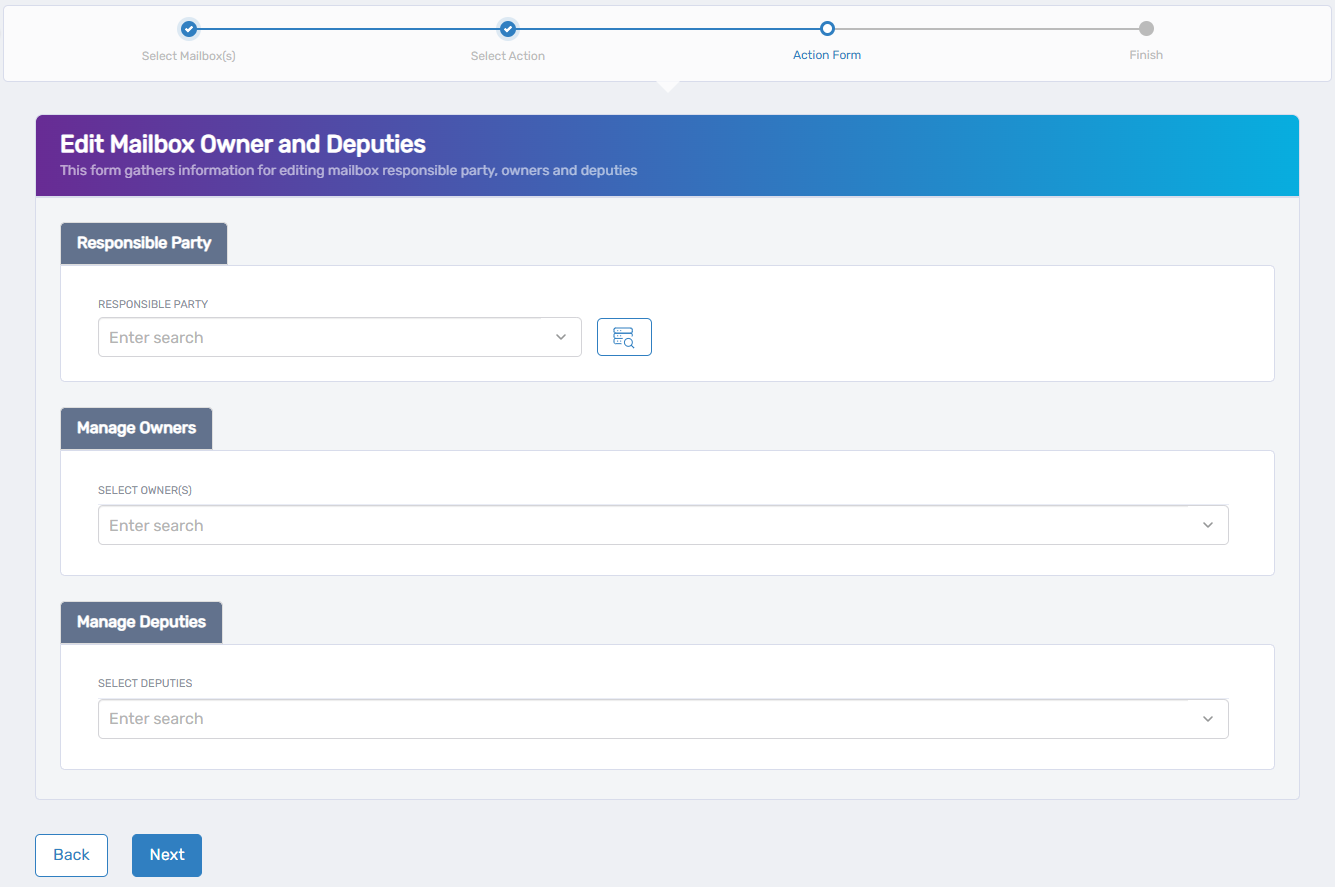 Edit Mailbox Owner and Deputies form
