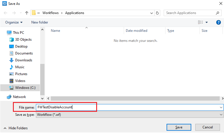 Save workflow