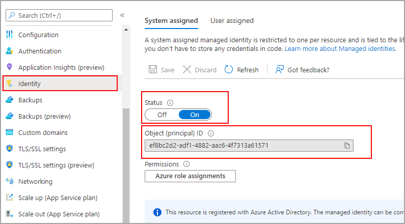 Enable Managed Identity