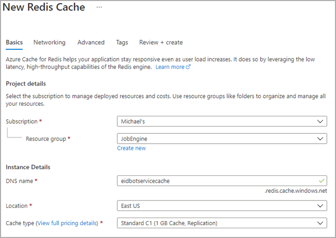 New Redis Cache