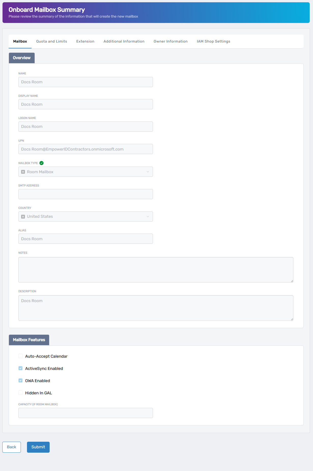 Summary Screen