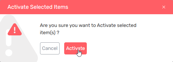 Confirm Attribute Activation Button
