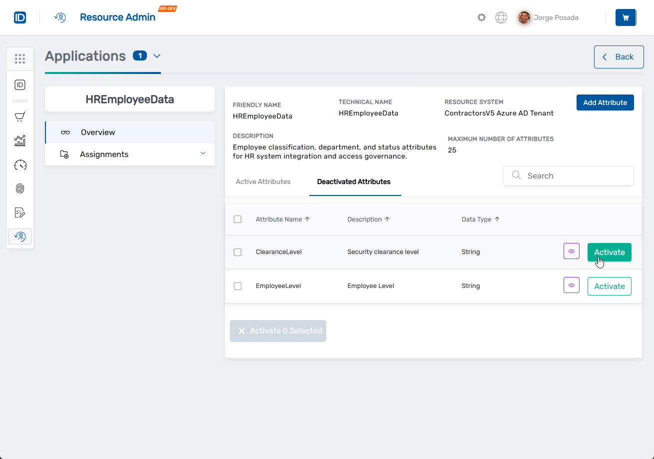 Attribute Activate Single Button