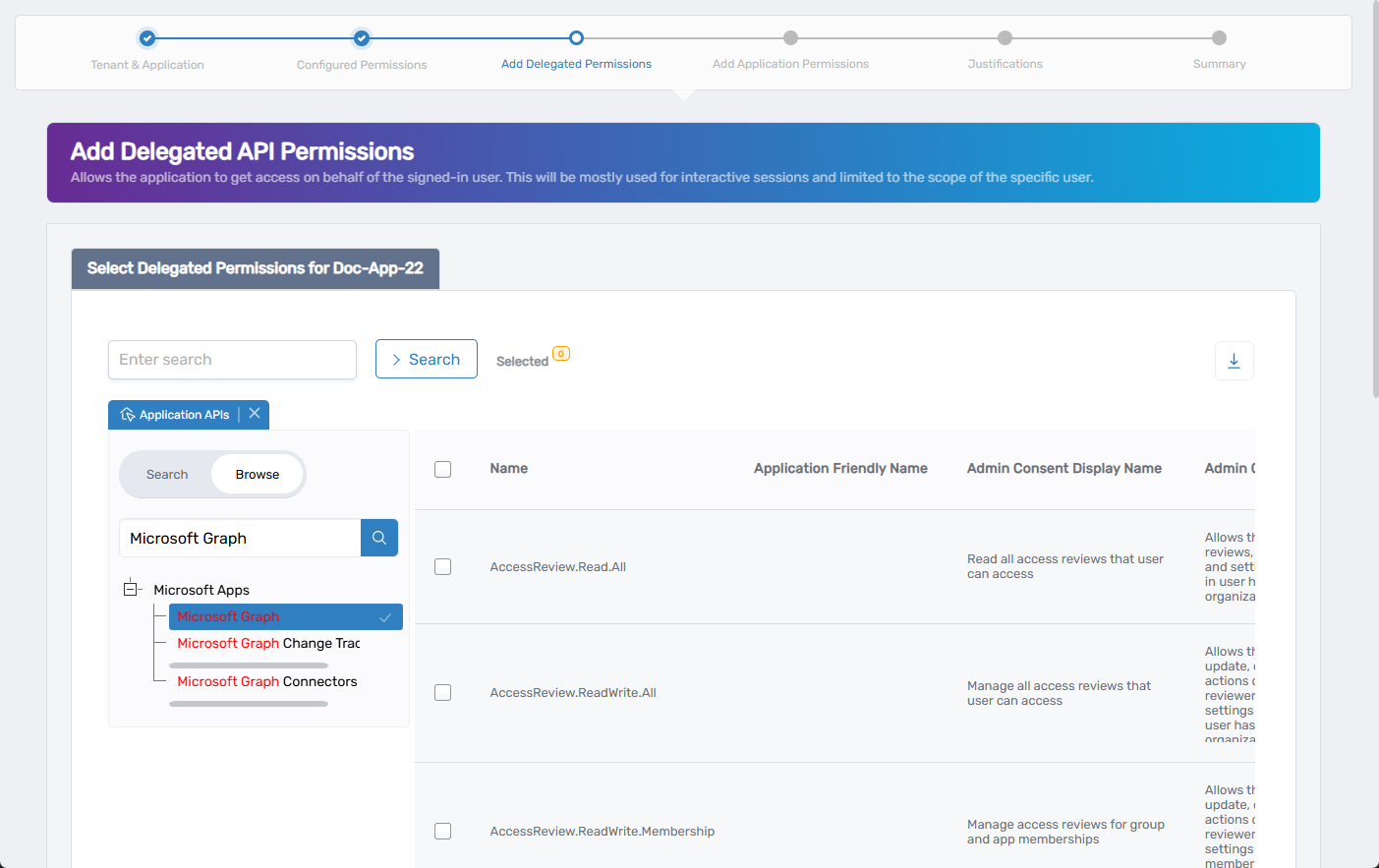 Add Delegated Permissions