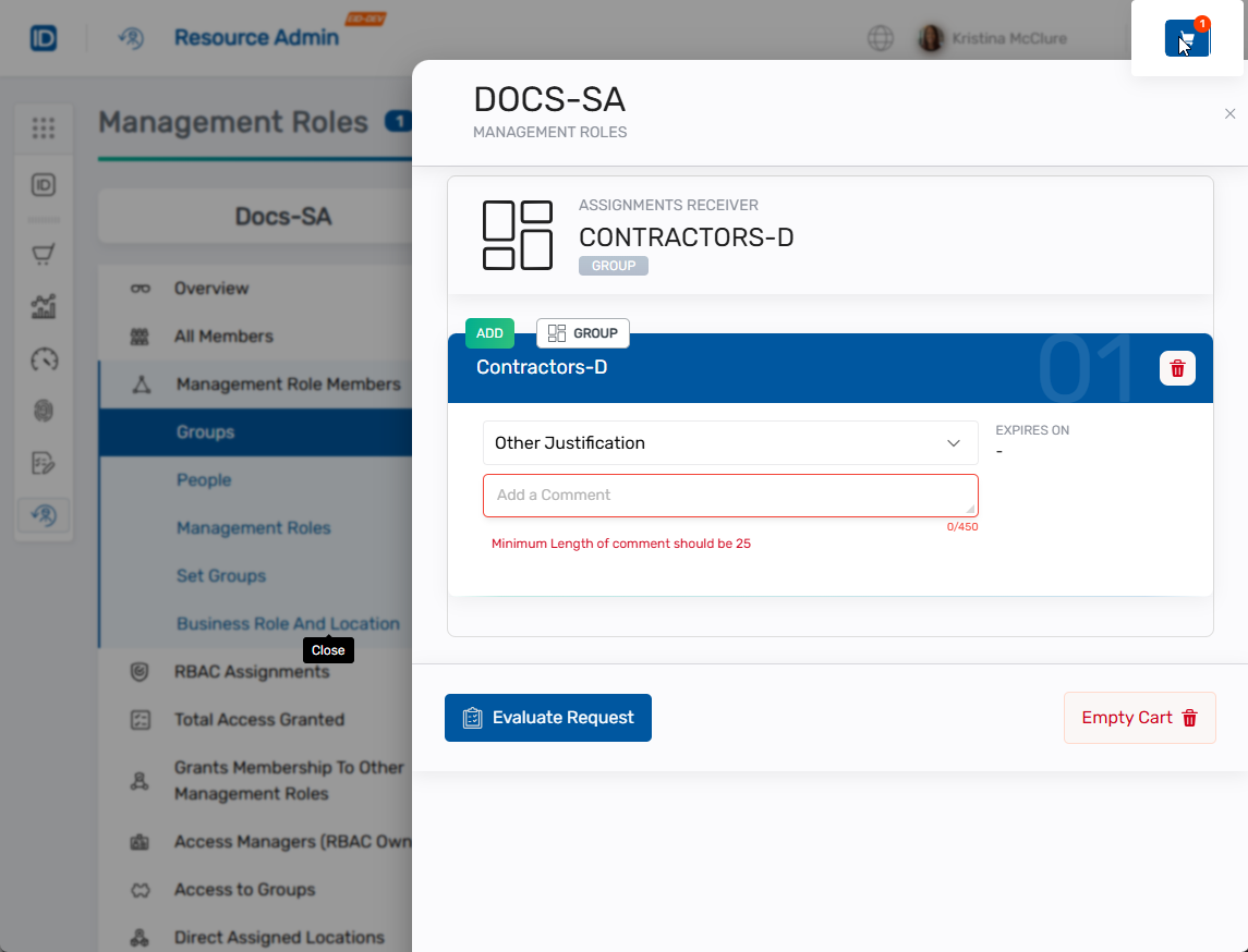 Shopping Cart Interface