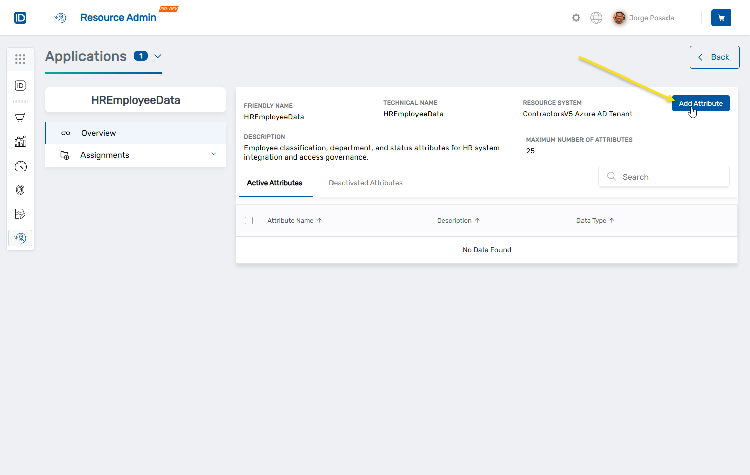 Add Attribute Button