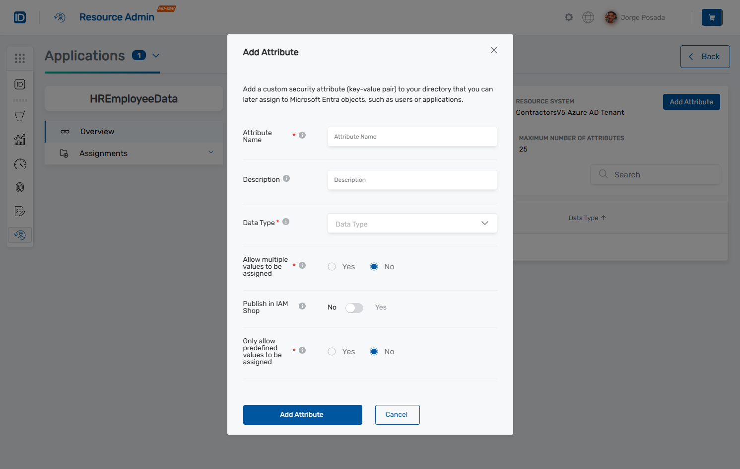 Add Attribute Dialog