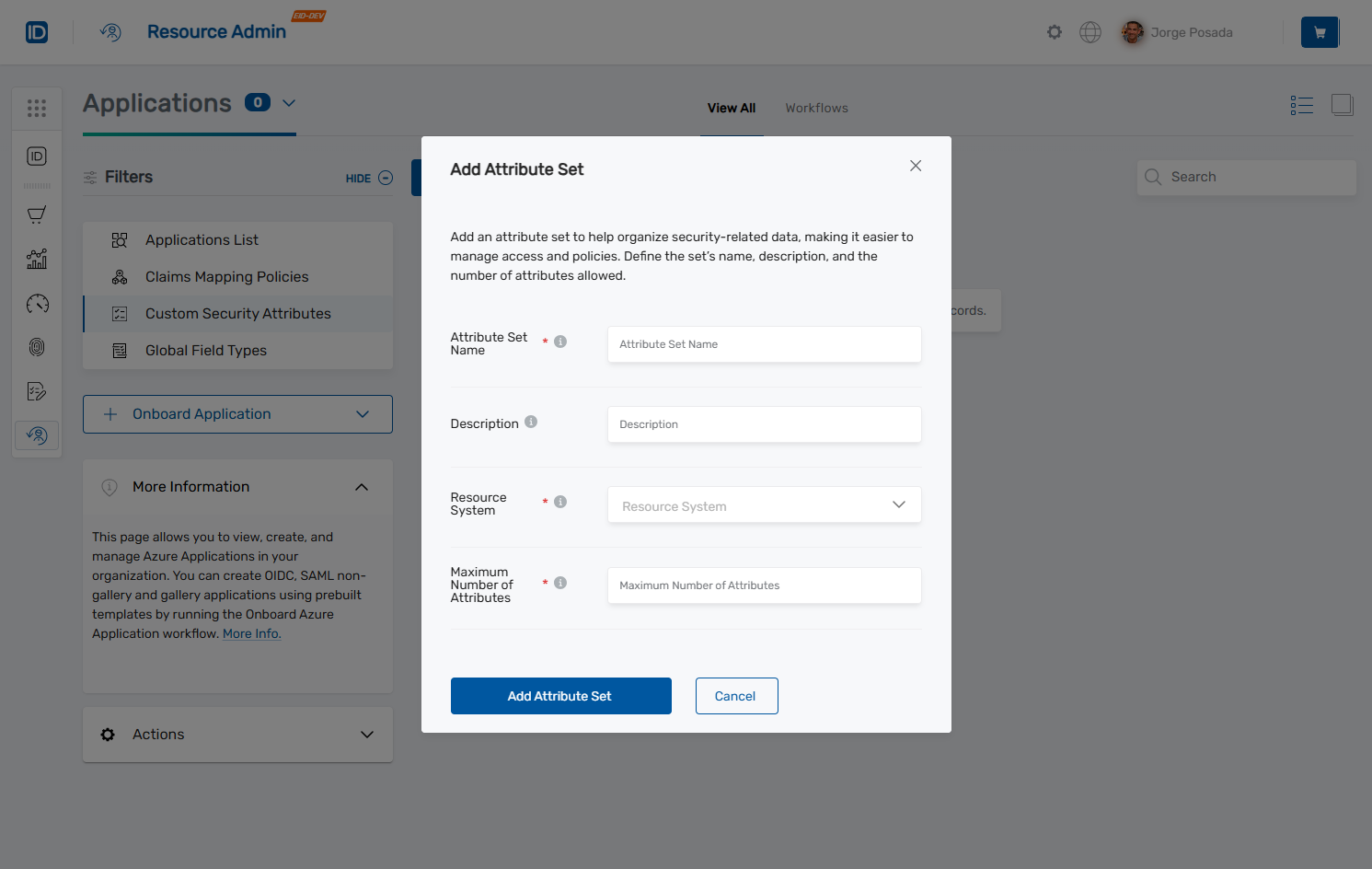 Add Attribute Set Dialog