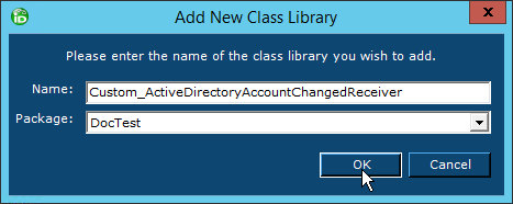 Add new class library custom receiver