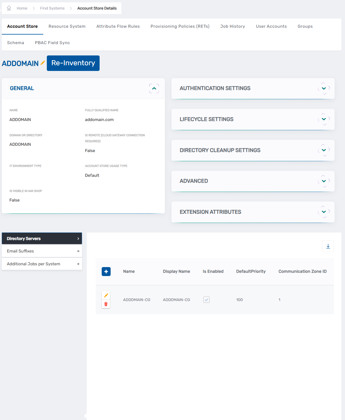Account Store Details Page