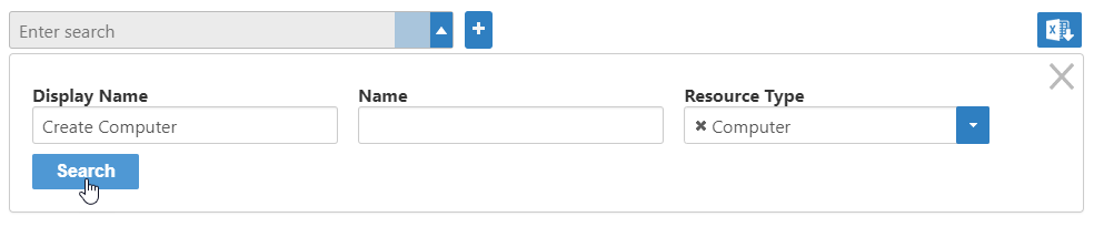 Advanced search computer resource type