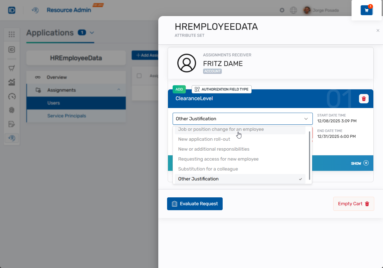 Cart Select Justification