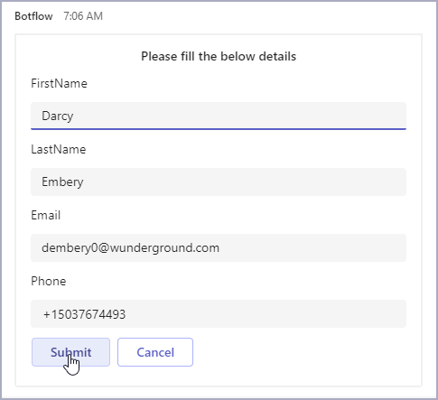 Person Details Form
