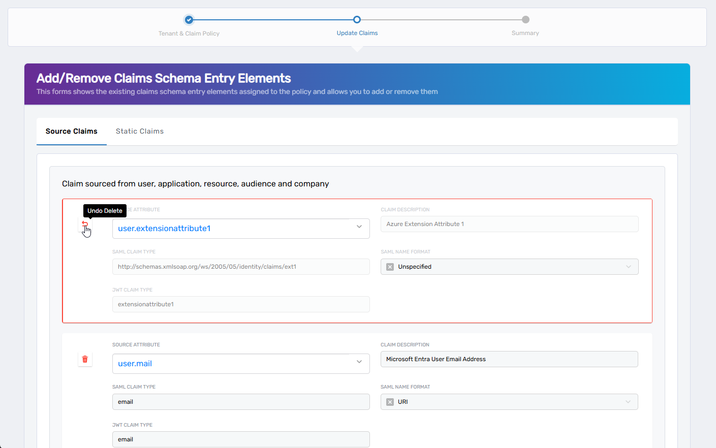 Undo Claim Removal Button