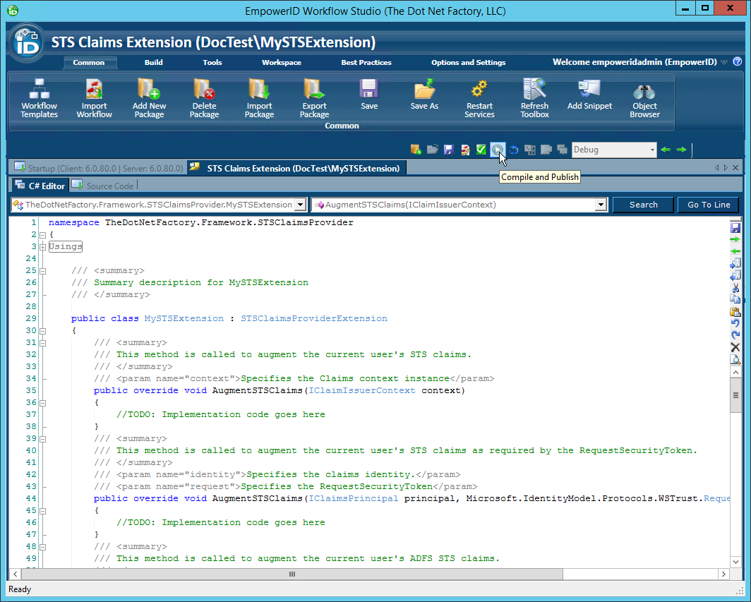Compile and publish STS extension