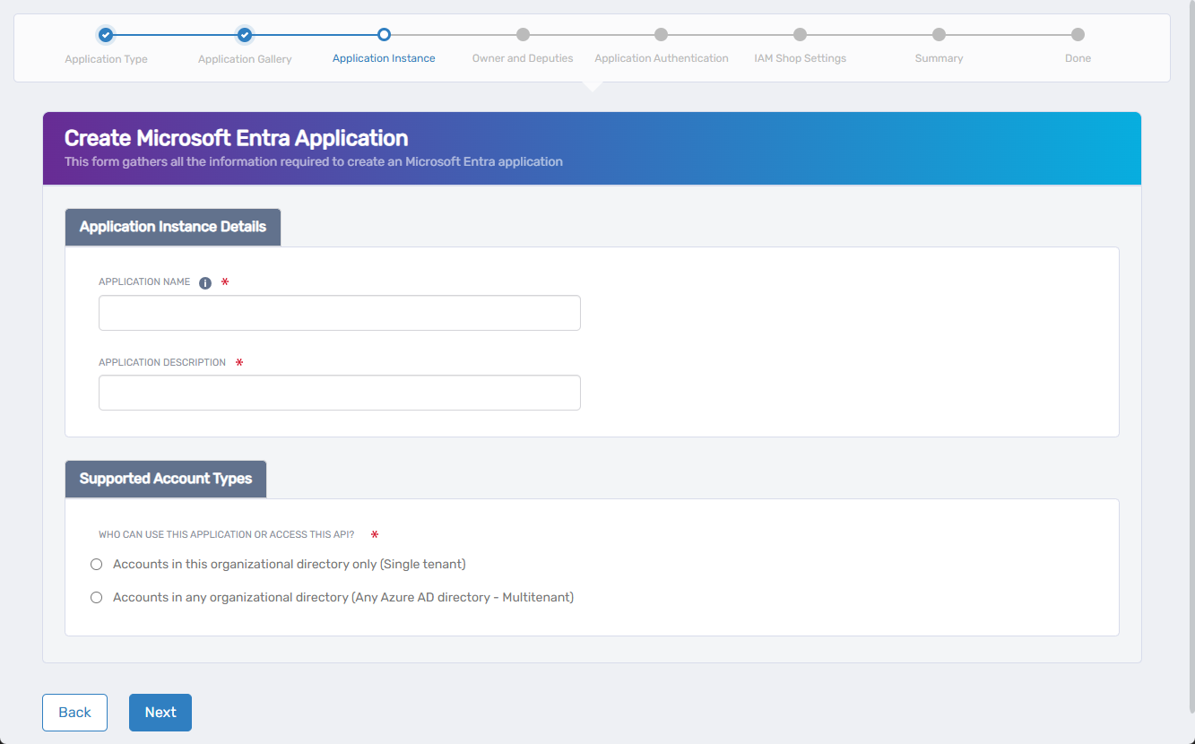 Gallery SAML Application Instance