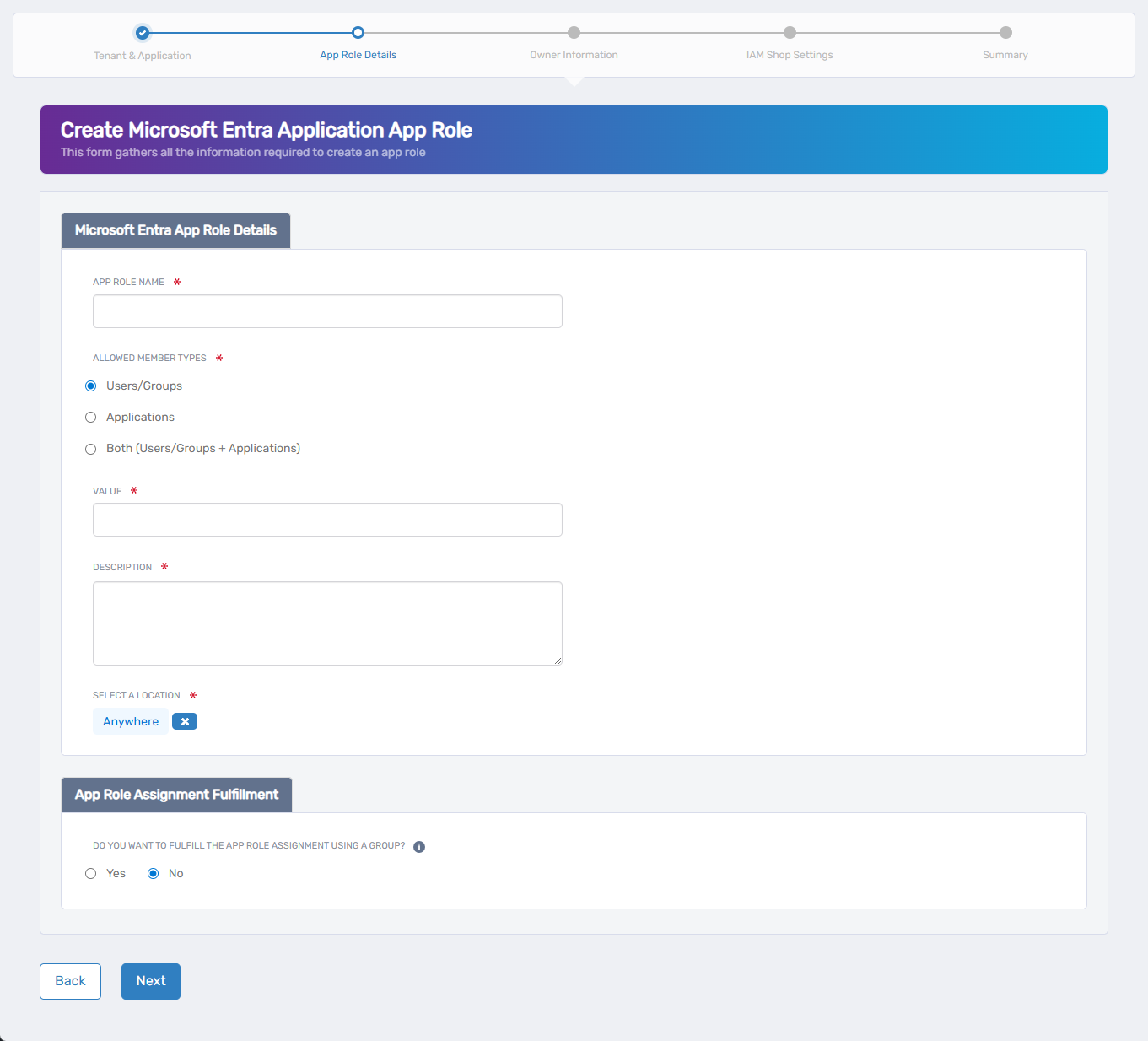 Create App Role Form