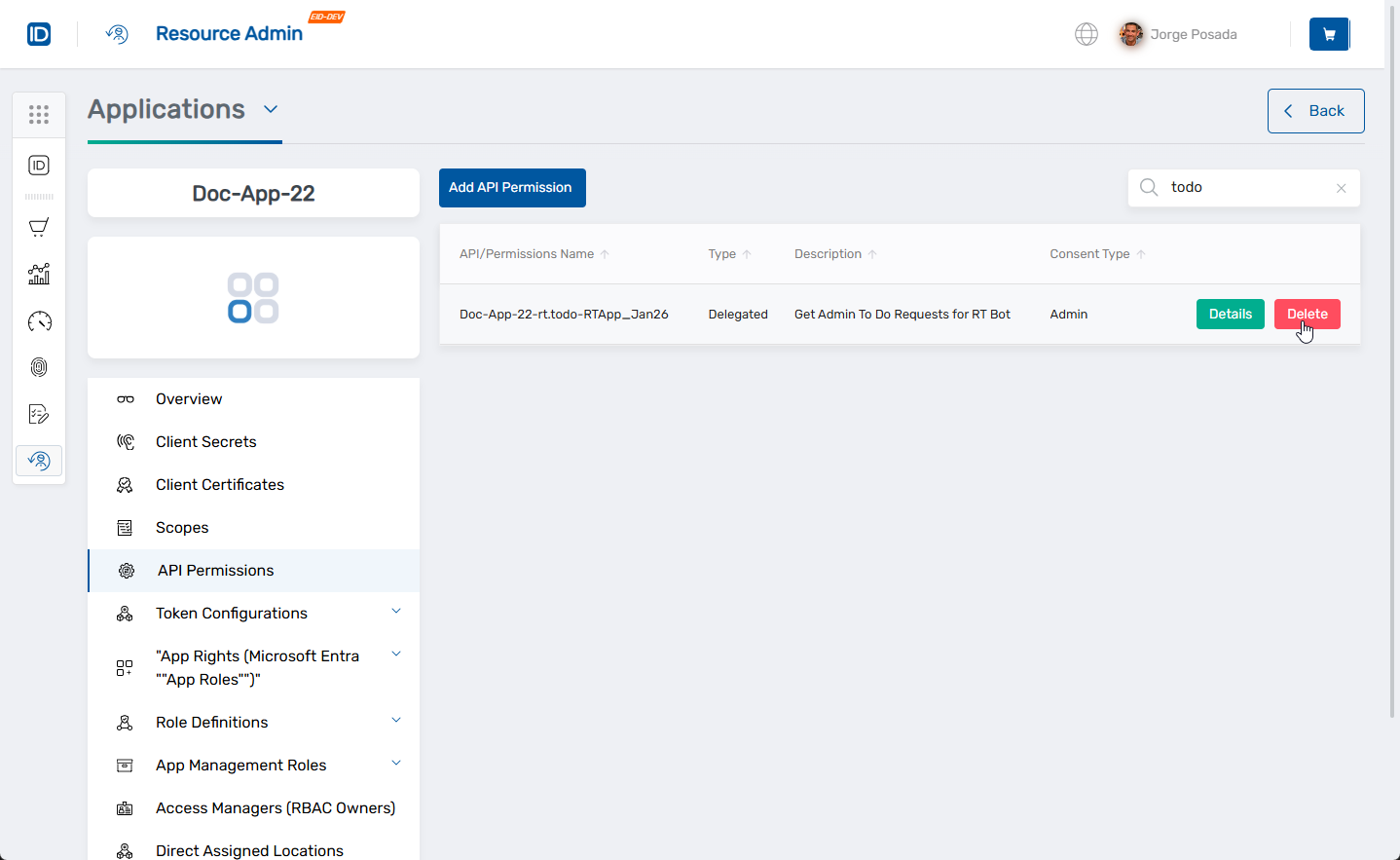 Delete API Permission