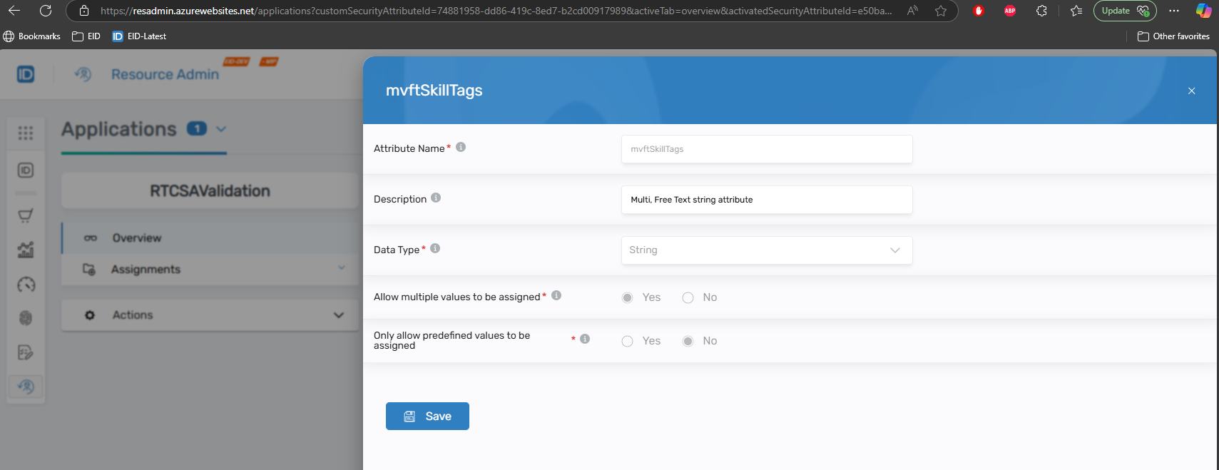 Edit Attribute Dialog