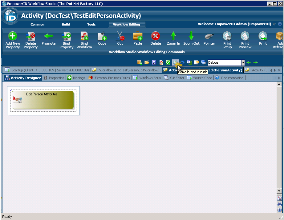 Edit person attributes compile and publish