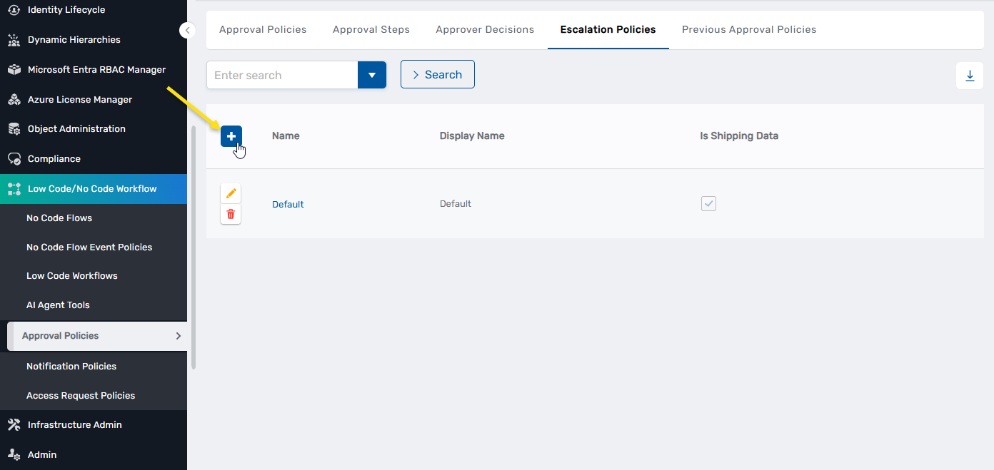 Create New Escalation Policy Button