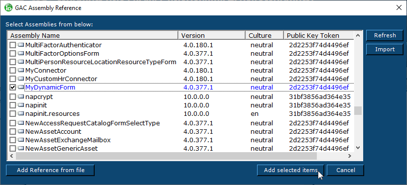 GAC assembly reference dialog