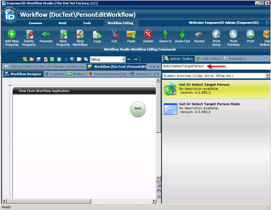 Get or select target person activity toolbox