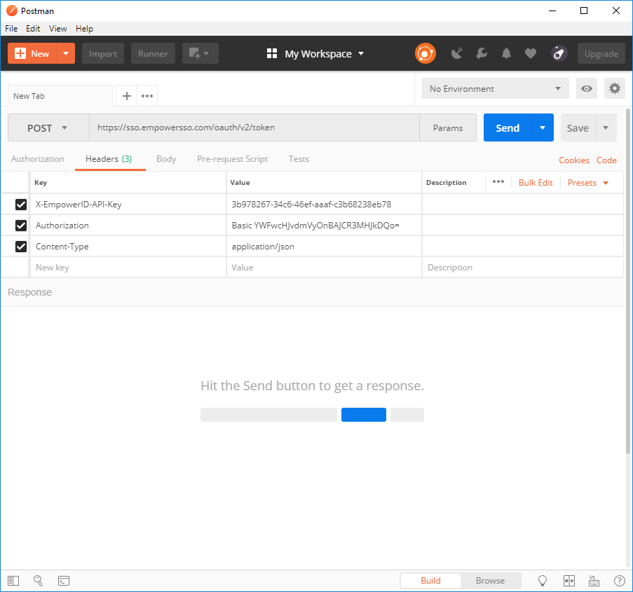 Postman headers configuration