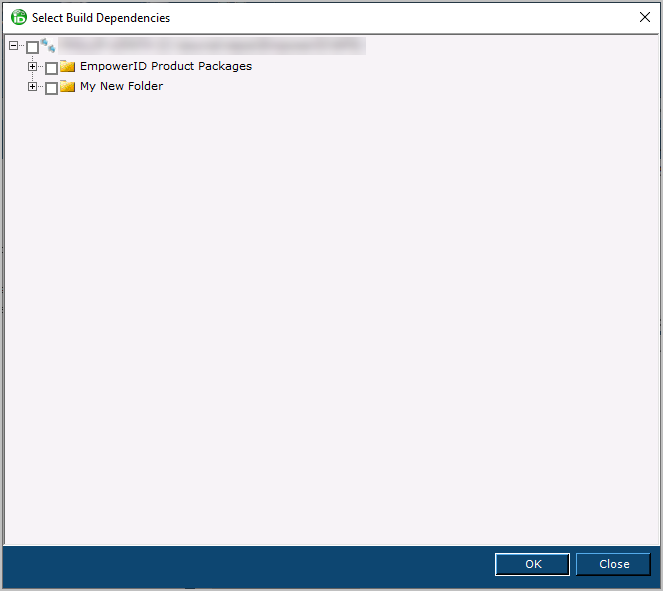 Select build dependencies dialog