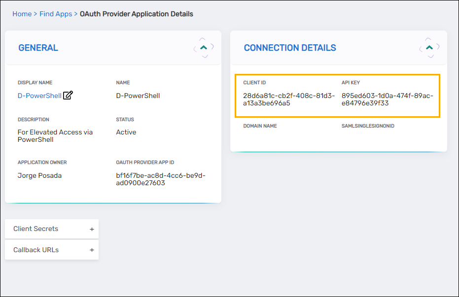 Connection Details