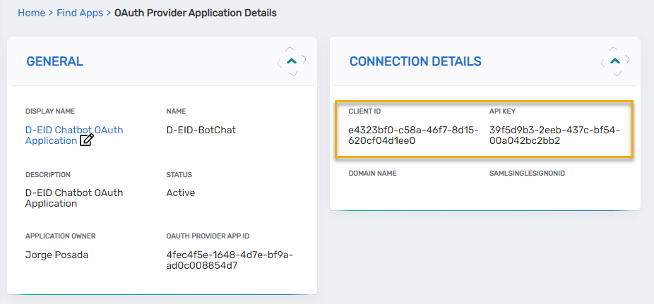 Client ID and API Key