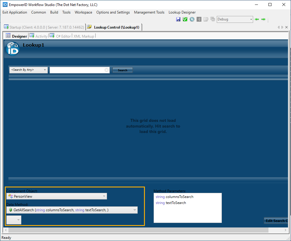 Lookup data configuration