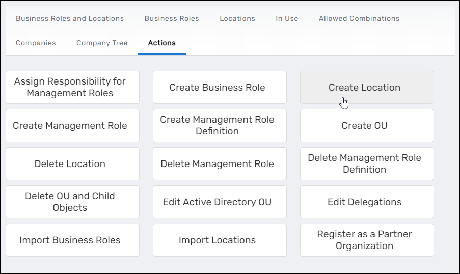 Create Location Action