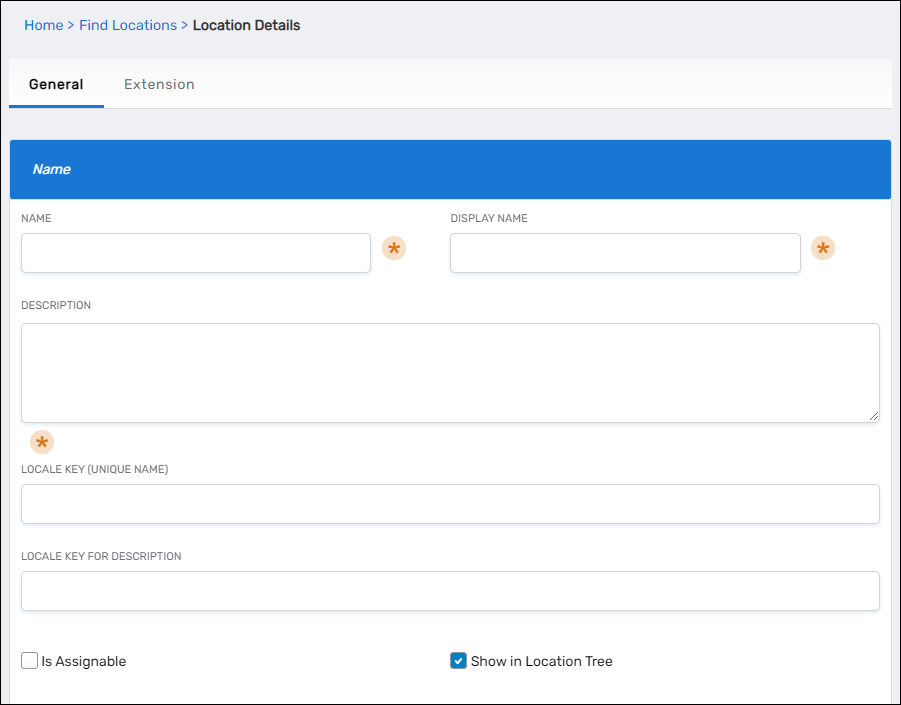 Location Details Form
