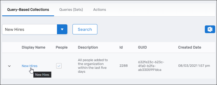 Query-Based Collection Display Name