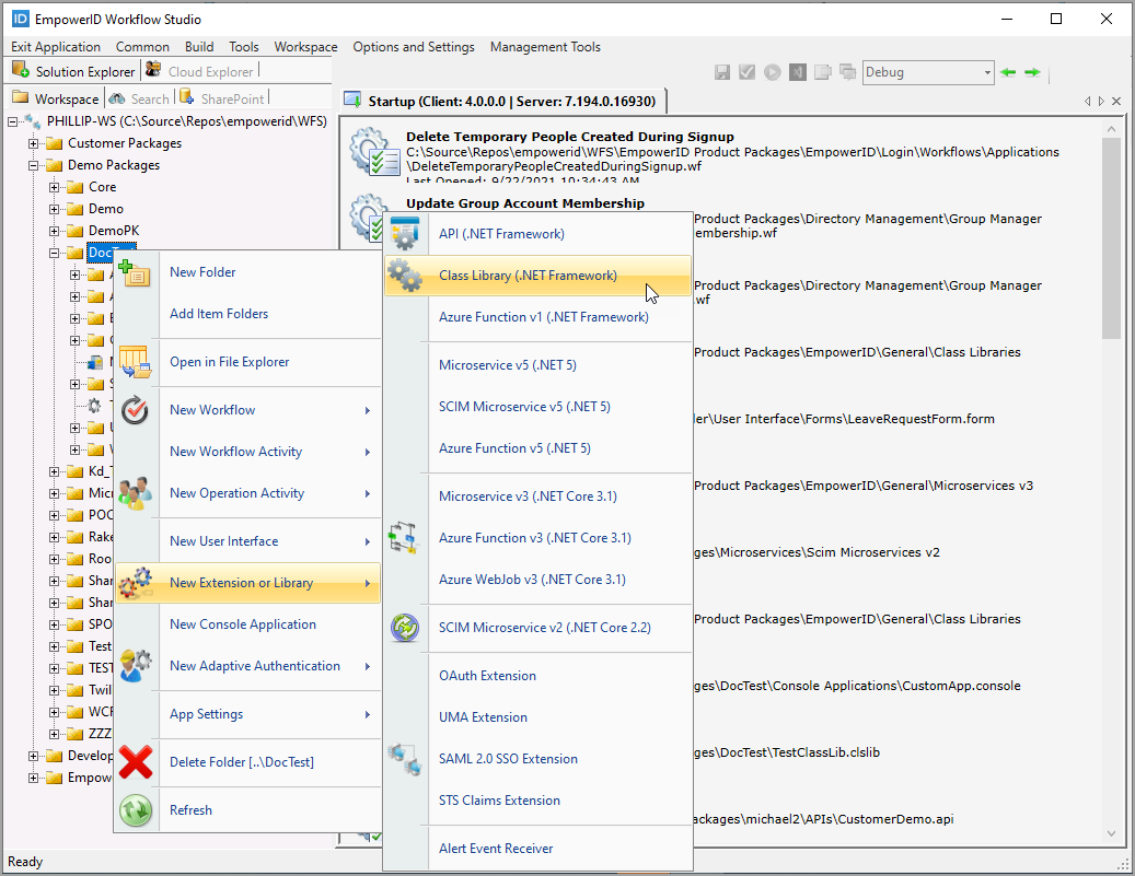 Create class library