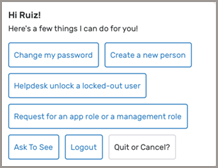 Chatbot commands list