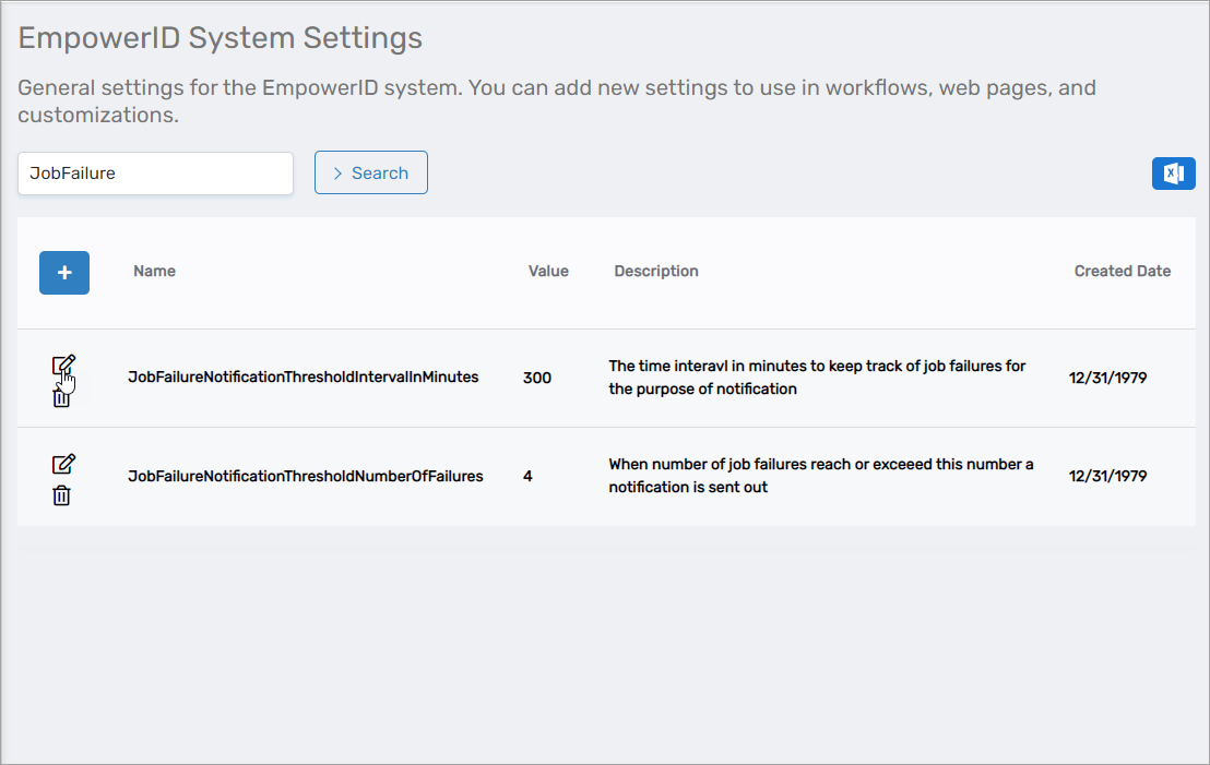 Edit threshold setting