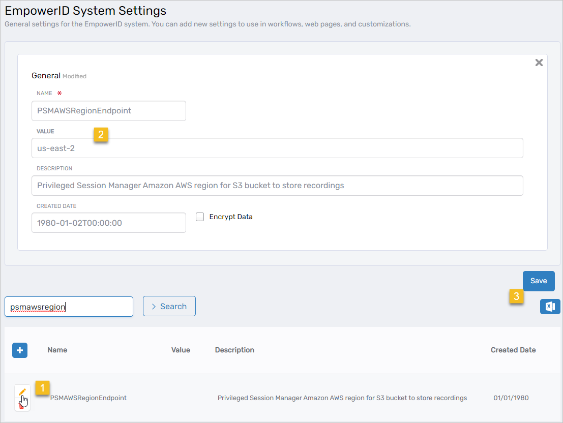 Edit PSM Settings