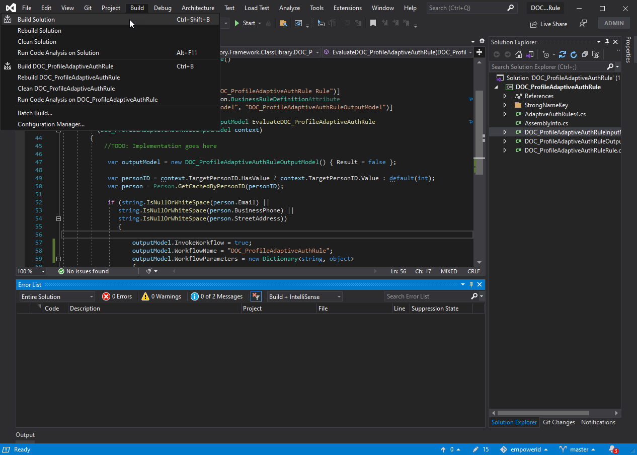 Build in Visual Studio
