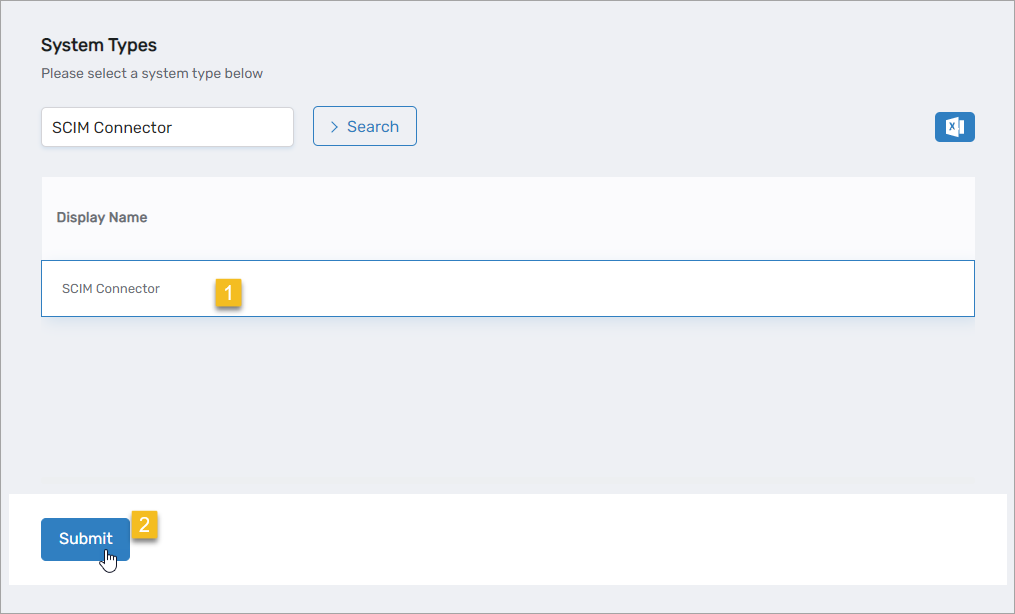 SCIM Connector selection