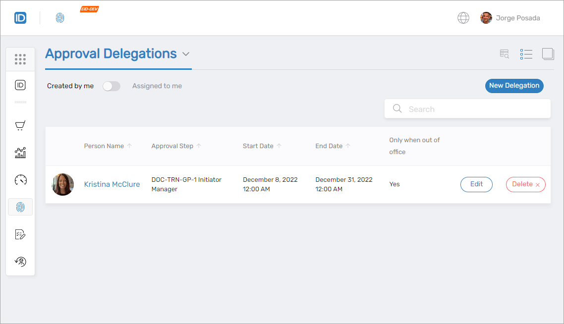 Approval Delegations