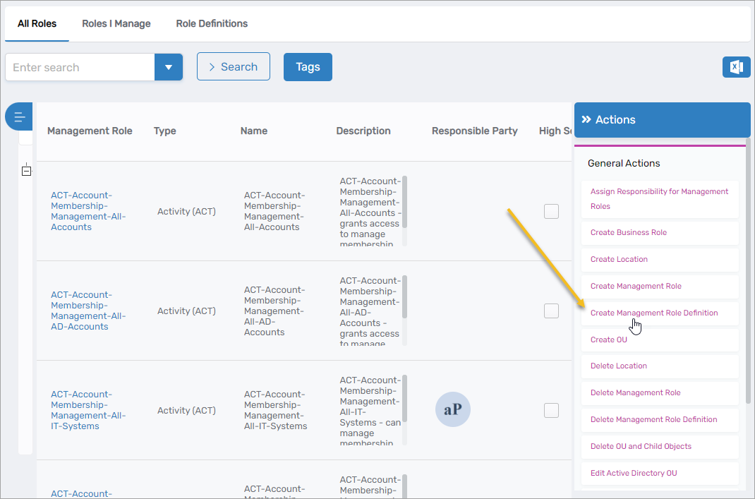 Create Management Role Definition