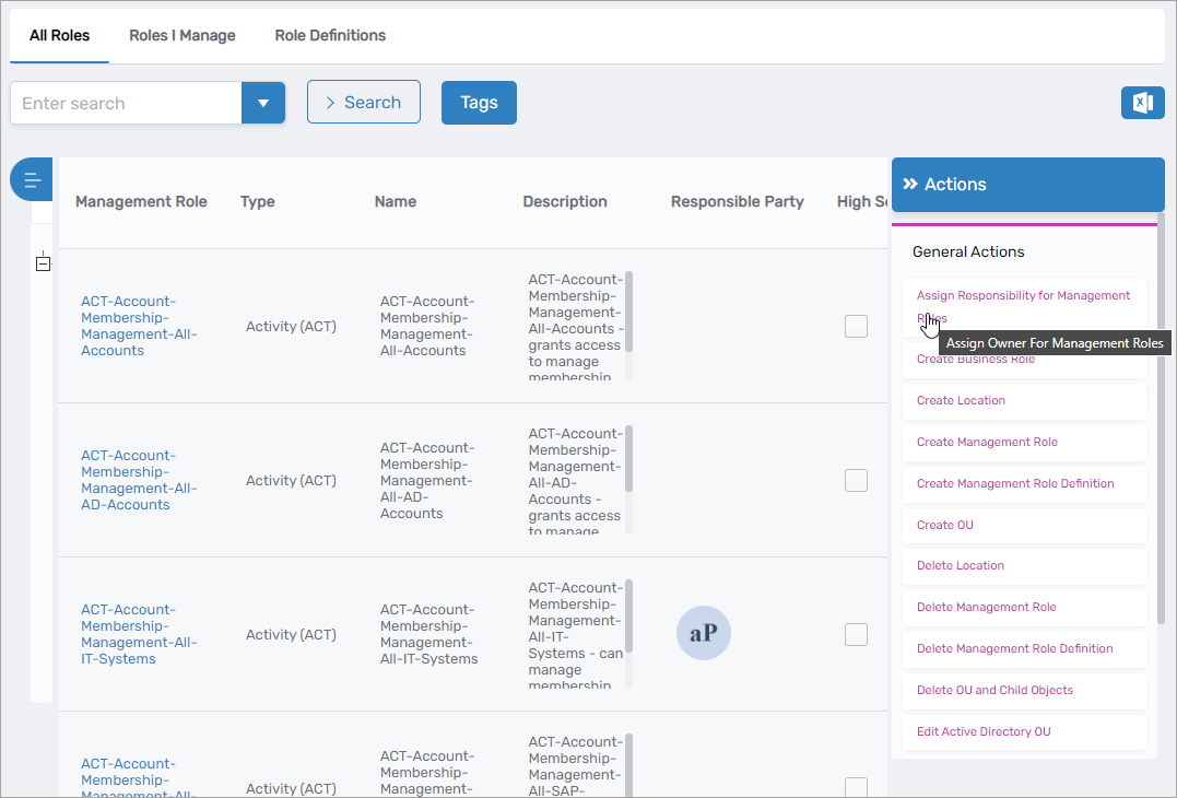 Assign Responsibility Action