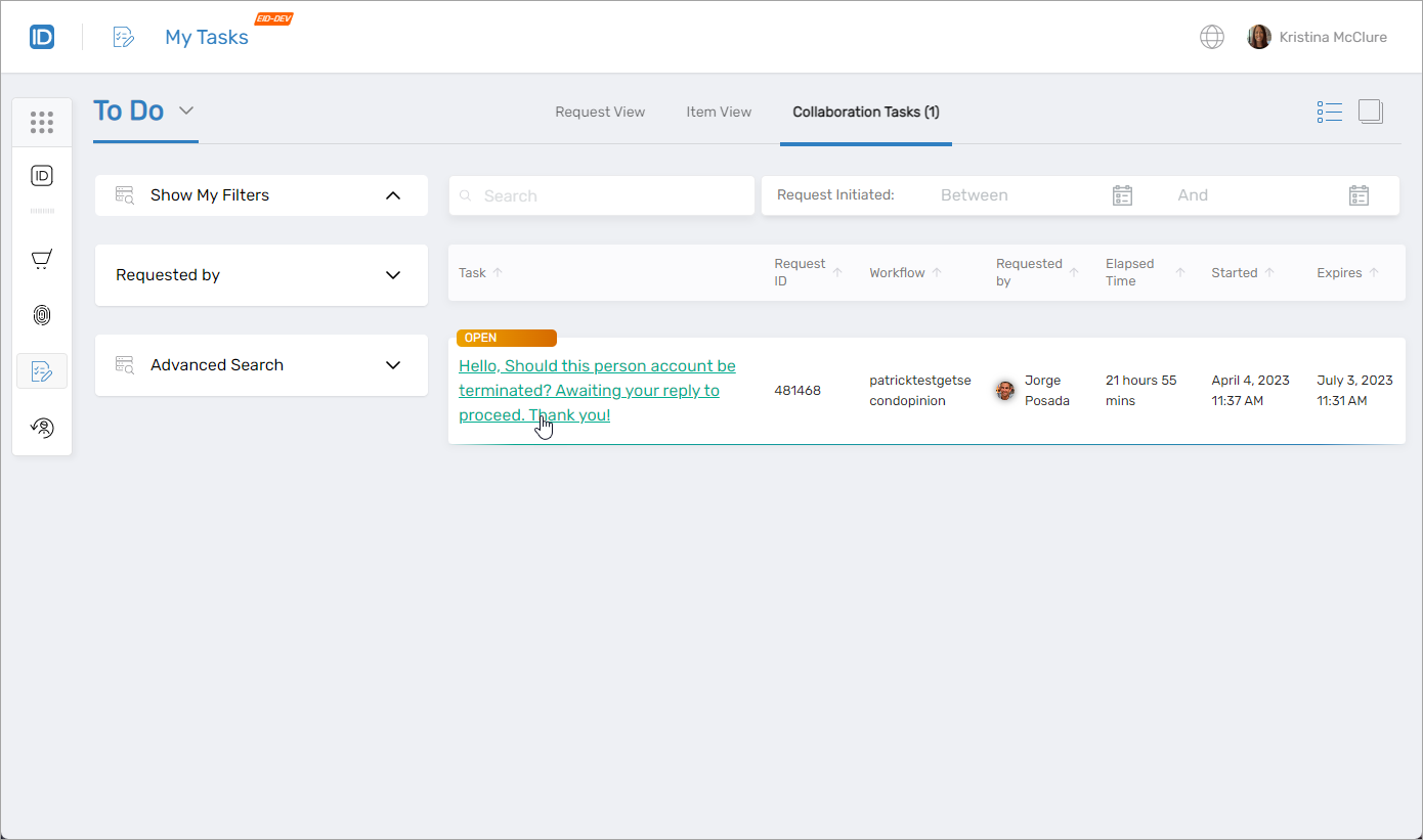 Collaboration Tasks List
