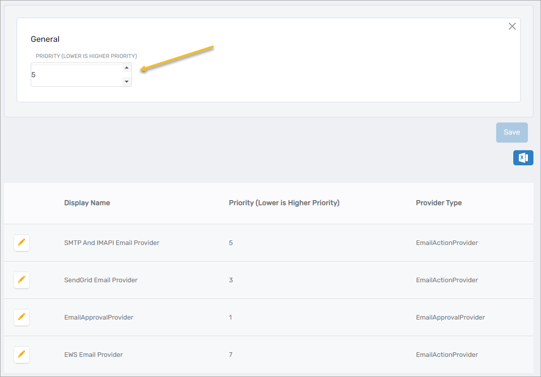 Adjust priority value