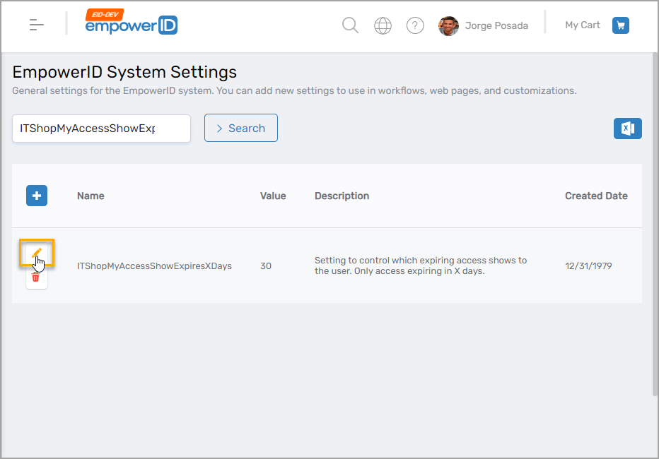 Edit System Setting