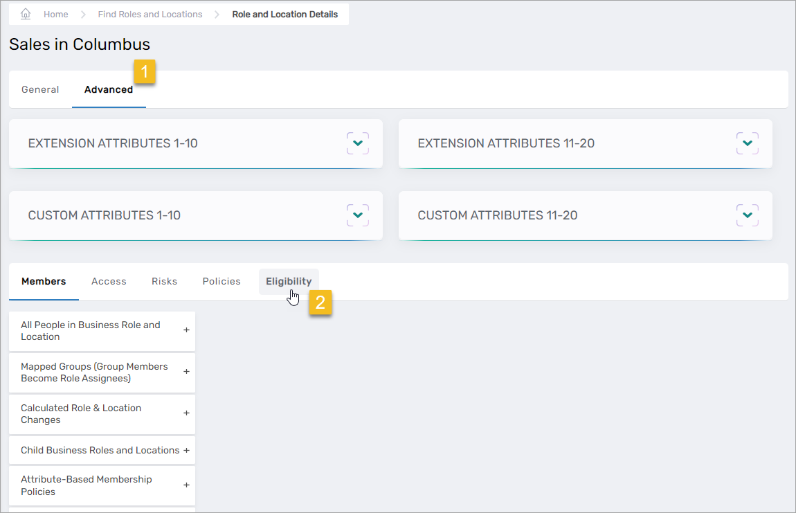 Eligibility Tab
