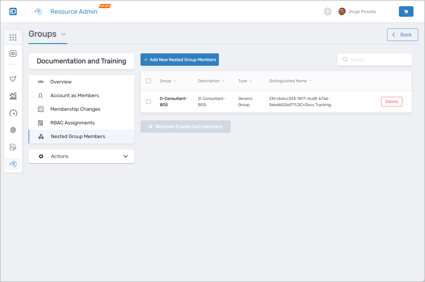 Nested Group Members Tab