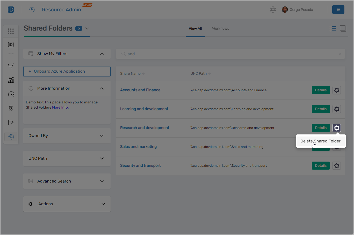 Shared Folder Contextual Workflow